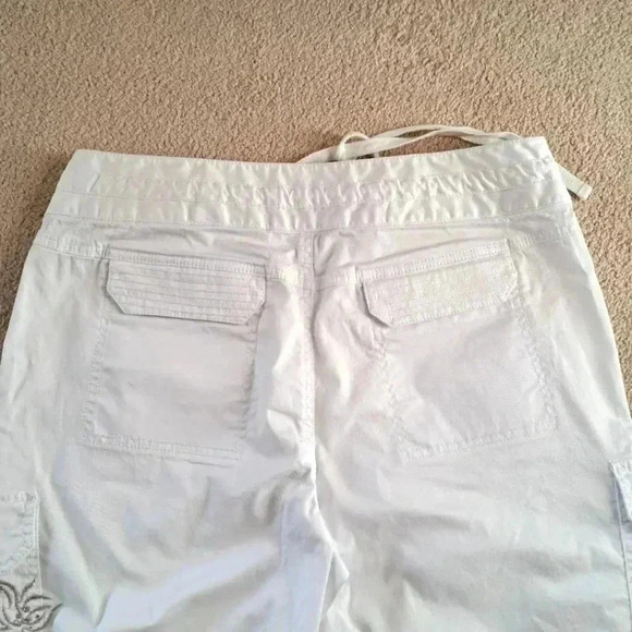 INC International Concepts White Size 10 Cargo Pants  Embroidered Adjustable - Picture 9 of 13